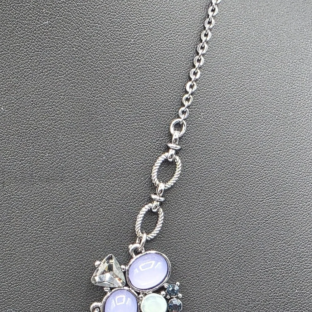 The Limited Womens Silver Tone Chain With Purple Stone Beads Pendant Fashion 19